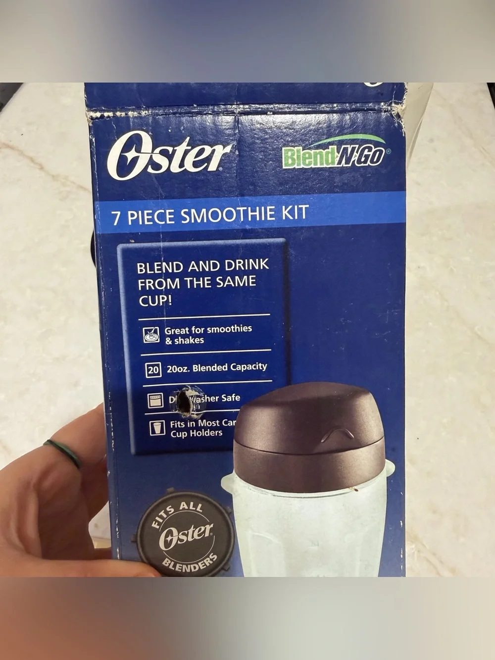 Oster 7-Piece Smoothie Cup Kit Replacement - Black & Translucent